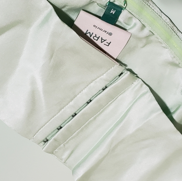 Farm Rio Strapless Mint Sleeveless Crop Top Women Medium Mint Green NWT 💚 - Picture 3 of 6